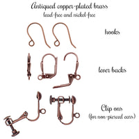 Handmade Butter Yellow Drop Earrings with Czech Crystal Pearls and Antiqued Copper Floral Accents