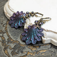 Dark Siren Iridescent Seashell Earrings