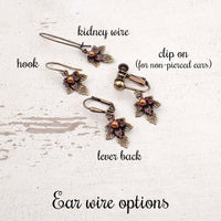 Handmade Maple Leaf Earrings with Vintage-Style Mixed Metal