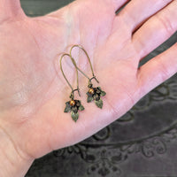 Handmade Maple Leaf Earrings with Vintage-Style Mixed Metal