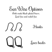 Victorian Gothic Earrings with Dark Blood Red Crystals and Black Metal