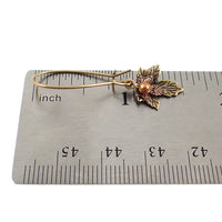 Handmade Maple Leaf Earrings with Vintage-Style Mixed Metal