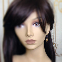 Vintage Style Brass Flower Earrings - mannequin view