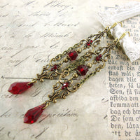 Victorian Vampire Earrings with Swarovski Crystals view 3