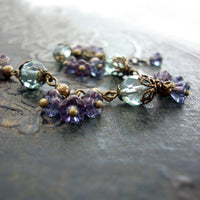 Sage and Lavender Vintage Style Flower Bracelet view 4
