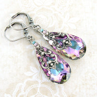 crystal Vitrail Light teardrop earrings