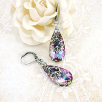 Vitrail Light Crystal Multicolored Teardrop Earrings