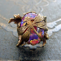 Victorian Dragonfly Filigree Statement Ring