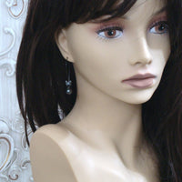 Black Metal Butterfly Crystal Earrings mannequin view