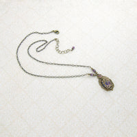 Purple Victorian Cabochon Necklace whole view
