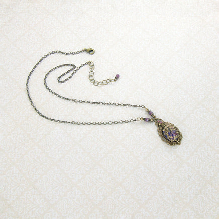 Purple Victorian Cabochon Necklace whole view