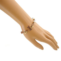 Copper Dragonfly Bracelet with Gold Crystals mannequin