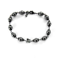 Black Metal Butterfly Crystal Bracelet