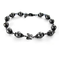 Black Metal Butterfly Crystal Bracelet