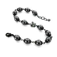 Black Metal Butterfly Crystal Bracelet