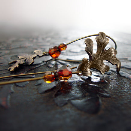 Mountain Oak Leaf Earrings view 3