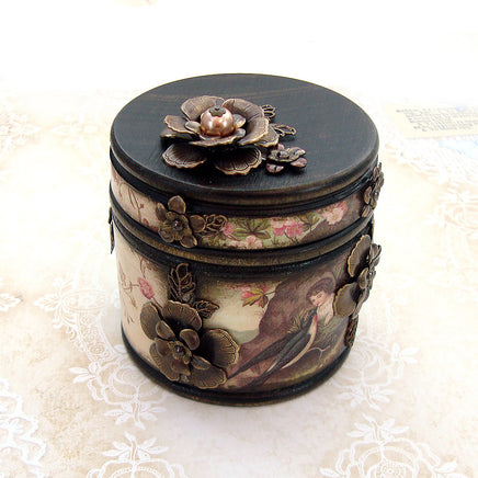 Romantic Floral Decoupage Wood Box view 2