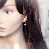 Dainty Sky Blue and Copper Colorful Earrings