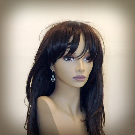 Denim Blue and Antiqued Silver Czech Glass Stone Earrings