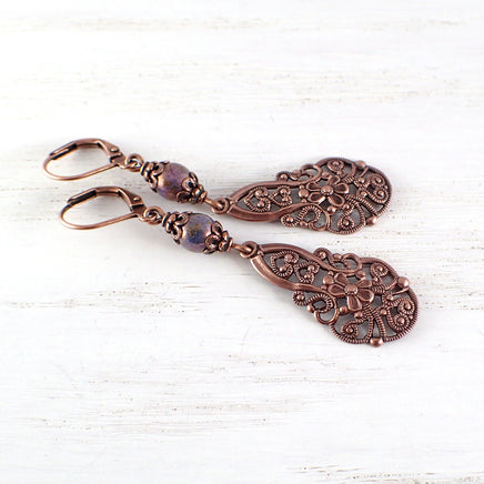 Lacy Victorian Filigree Drop Earrings view 2