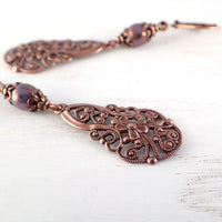 Lacy Victorian Filigree Drop Earrings detail view