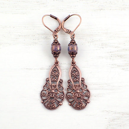 Lacy Victorian Filigree Drop Earrings