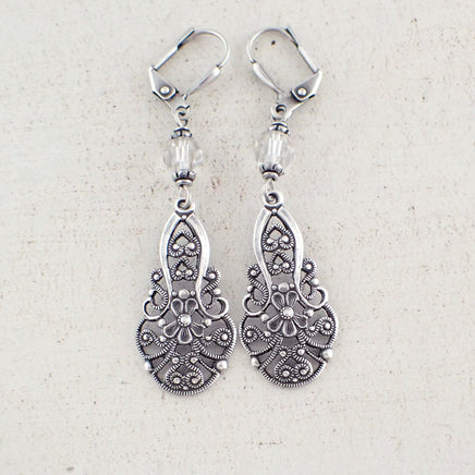 Silver filigree earrings