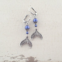 Whimsical Mermaid Tale Earrings with Pearls