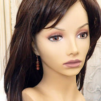 Rustic Burnt Orange Stacked Rondelle Earrings