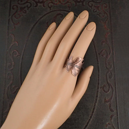 Antiqued Oak Leaf Ring Custom Size