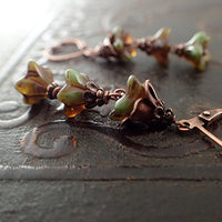 Rustic Multi-Flower Drop Earrings view 2