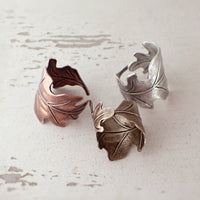 Antiqued Oak Leaf Rings