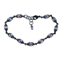 Lustered Purple and Black Metal Bracelet