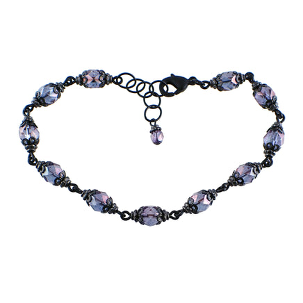 Lustered Purple and Black Metal Bracelet