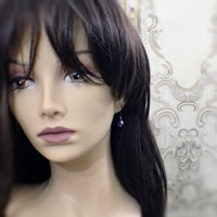 Lustered Purple and Black Metal Earrings