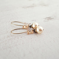 Golden Crystal Butterfly Earrings view 2