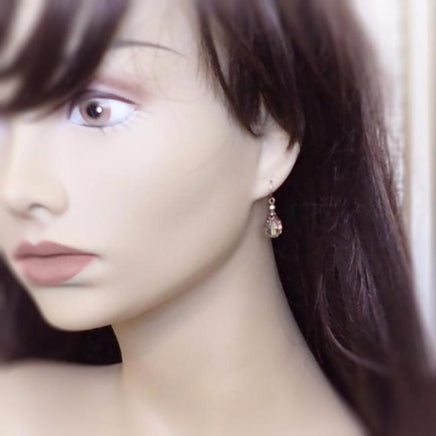 Luminous Green Earrings with Crystals model view