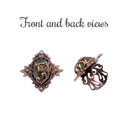 Nature Themed Copper Cocktail Ring alternate views