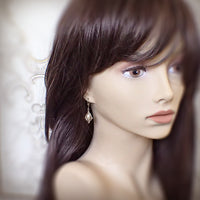 Art Deco Pearl Cabochon Earrings mannequin view