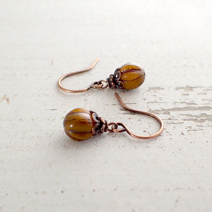 Tiny Harvest Pumpkin Earrings
