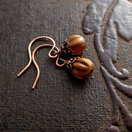 Tiny Harvest Pumpkin Earringsv iew 3