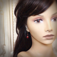 Romantic Red Victorian Crystal Earrings