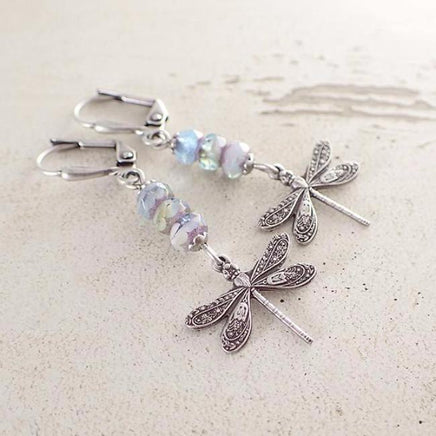 Pastel Colored Dragonfly Earrings