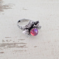 Dragon's Breath Glass Opal Cabochon Ring
