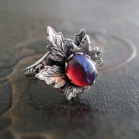 Dragon's Breath Glass Opal Cabochon Ring