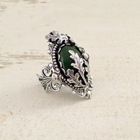 Woodland Oak Leaf and Acorn Ring side view