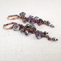 Long Floral Chain Dangle Earrings