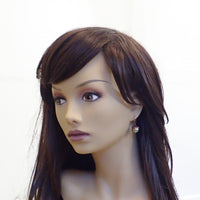 Acorn Earrings with Iridescent Light Green Crystal Simulated Pearls and Antiqued Copper