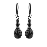 Victorian Gothic Earrings with Jet Black Crystals