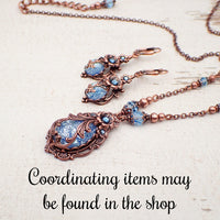 Victorian Cabochon Earrings with Aqua Blue Faux Opal Stones